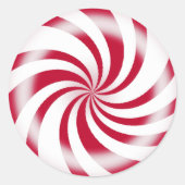 Rood Rond Pepermunt Snoep Ronde Sticker (Voorkant)