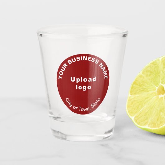 Rood Rond Zakelijk Merk op Schot Glas (Voorkant)