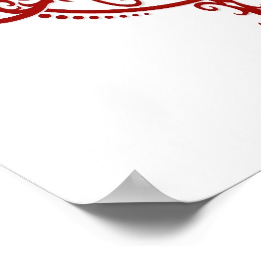 Rood ronddraaien op wit poster (Hoek)