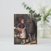 Rood rondstrooien maakt de wolf vast briefkaart (Staand voorkant)