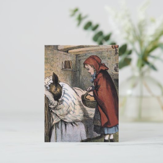 Rood rondstrooihout briefkaart (Staand voorkant)