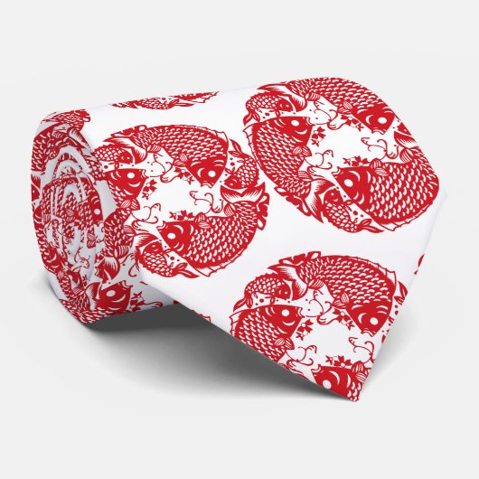 Rood rondvissen Koi Carp visgroep Klassiek Stropda Stropdas (Opgerold)