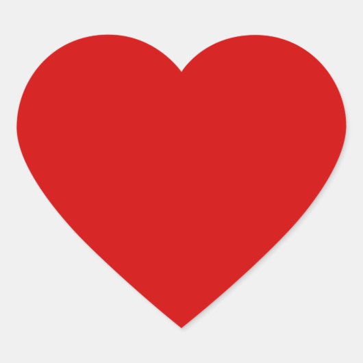 Rood-rood, feest rood, effen kleur, hart sticker (Voorkant)