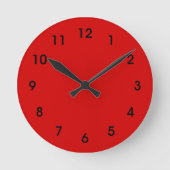 Rood-rood, feest rood, effen kleur, ronde klok (Voorkant)