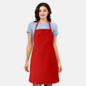 Rood-rood, feest rood, effen kleur, schort (Gedragen)