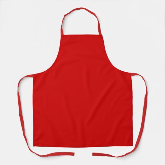 Rood-rood, feest rood, effen kleur, schort (Voorkant)