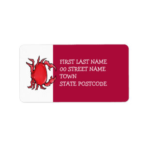 Rood rood krab etiket
