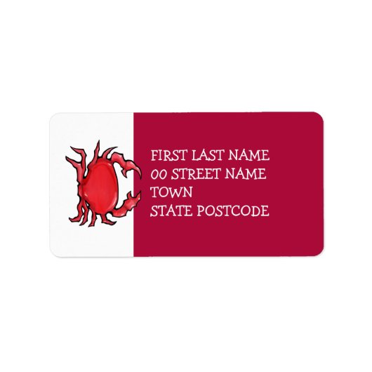 Rood rood krab etiket (Voorkant)