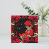 Rood Rood Rood Rood Baby shower Kaart (Staand voorkant)