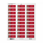 Rood rood Roze Adres Etiket (Full Sheet)