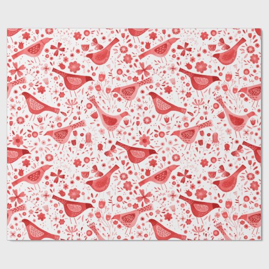 Rood Rood Waterverf Cadeaupapier (Vlak)