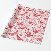 Rood Rood Waterverf Cadeaupapier (Uitgerold)