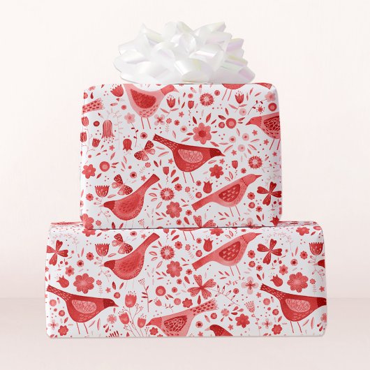 Rood Rood Waterverf Cadeaupapier