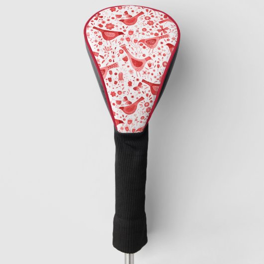 Rood Rood Waterverf Golfheadcover (Voorkant)