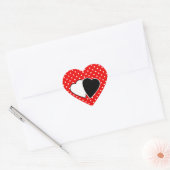 Rood, rood, wit, rood en wit, retour hart sticker (Envelop)