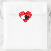 Rood, rood, wit, rood en wit, retour hart sticker (Tas)