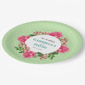 Rood Rood Witte Petunia Polka Dots Papieren Bordje (Gekanteld)