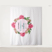 Rood Rood Witte Petunia Polka Dots Wandkleed (Voorkant)