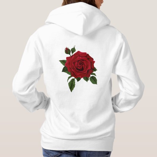 Rood roodbloem hoodie (Achterkant)