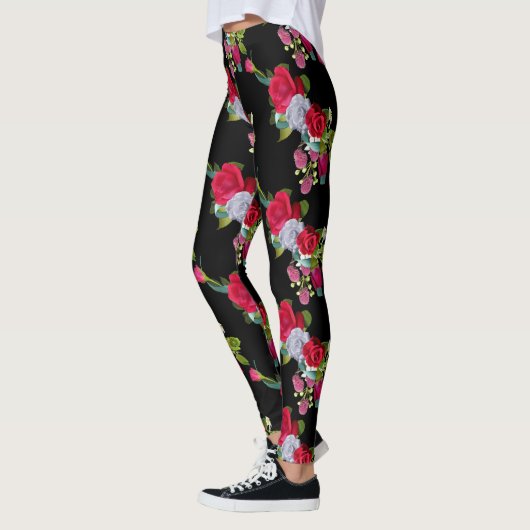 Rood roodbloem leggings (Links)