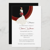 Rood roodbruin vrijgezellenfeest met gouden accent kaart (Voorkant / Achterkant)