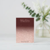 Rood roodgoudglitterjuwelen visitekaartje (Staand voorkant)