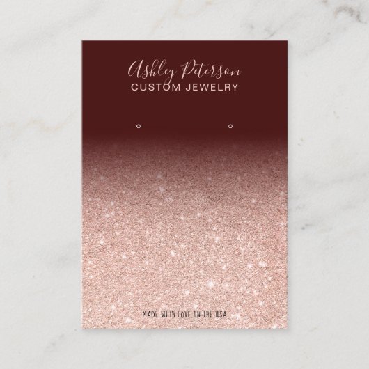 Rood roodgoudglitterjuwelen visitekaartje (Voorkant)