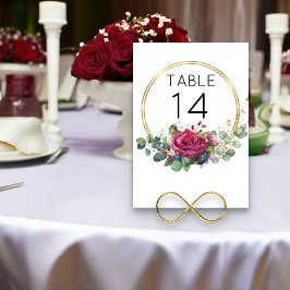 Rood roodroodbruine Geometrische Ringbruiloft Kaart