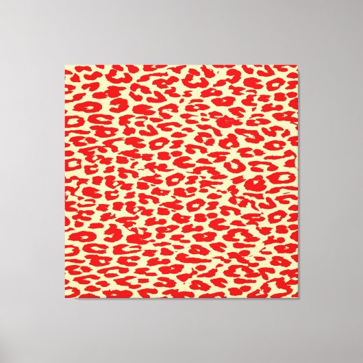 Rood roodroodroos Dierenprinthuid van luipaard Canvas Afdruk (Voorkant)