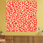 Rood roodroodroos Dierenprinthuid van luipaard Canvas Afdruk (Insitu (Woonkamer))