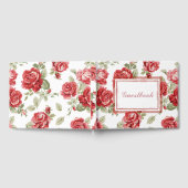Rood roodroze florale afdruk gastenboek (Volledig)