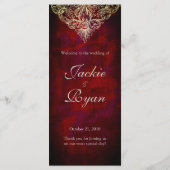 Rood roodroze kerst in het menu Weddenschap (Achterkant)