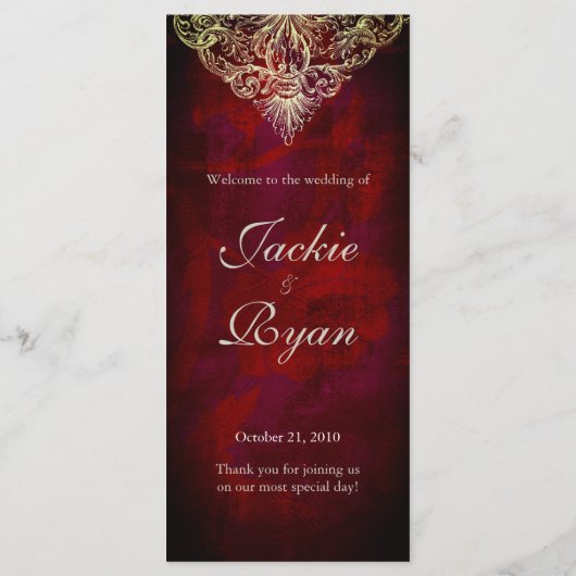 Rood roodroze kerst in het menu Weddenschap (Achterkant)