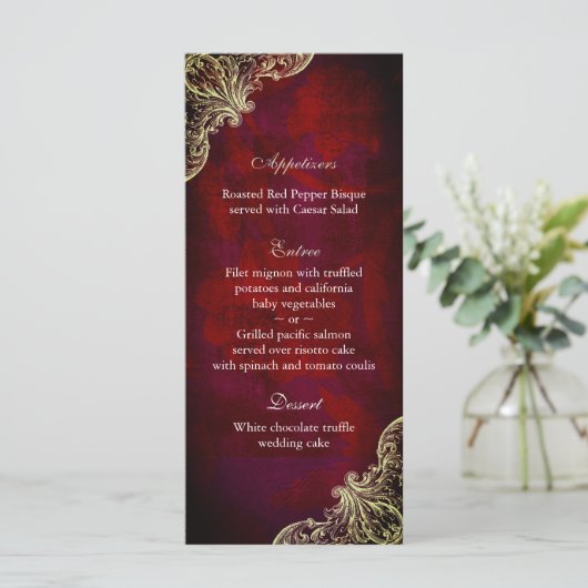 Rood roodroze kerst in het menu Weddenschap (Staand voorkant)