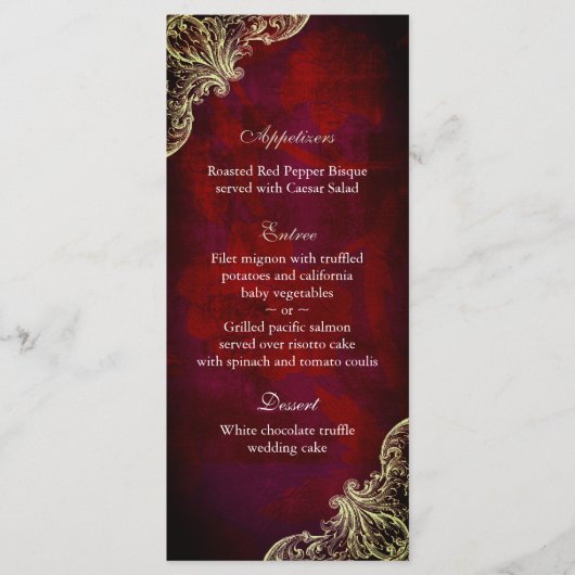 Rood roodroze kerst in het menu Weddenschap (Voorkant)