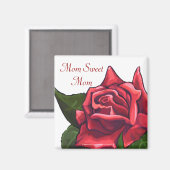 Rood roodroze mam Sweet Mam Magnet (Voorkant / Achterkant)