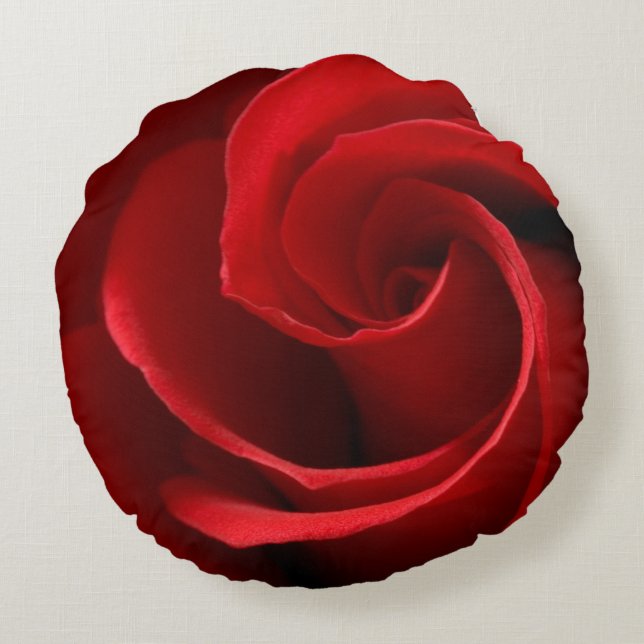 Rood roodroze polyester ronde Sierkussen Rond Kussen (Achterkant)