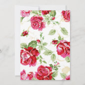 Rood roodroze vrijgezellenfeest voor klassiek afdr aankondiging (Achterkant)