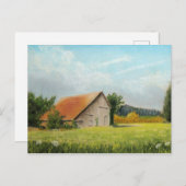 Rood-Roofed Barn in de Meadow Briefkaart (Voorkant / Achterkant)