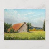 Rood-Roofed Barn in de Meadow Briefkaart (Voorkant)