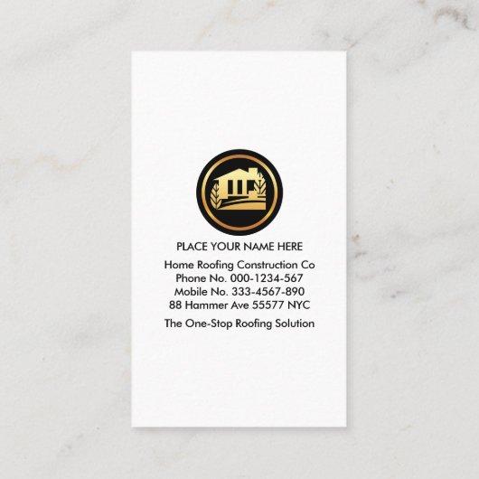 Rood Rooftop Building Roofer Visitekaartje (Achterkant)