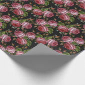  rood roos borduurpatroon cadeaupapier (Hoek)