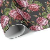  rood roos borduurpatroon cadeaupapier (Rol Hoek)
