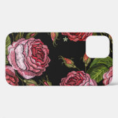  rood roos borduurpatroon Case-Mate iPhone case (Achterkant (horizontaal))