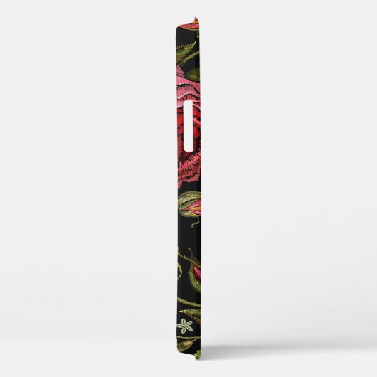  rood roos borduurpatroon Case-Mate iPhone case (Achterkant / Rechts)