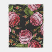 rood roos borduurpatroon fleece deken (Voorkant)