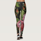  rood roos borduurpatroon leggings (Achterkant)