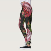  rood roos borduurpatroon leggings (Links)