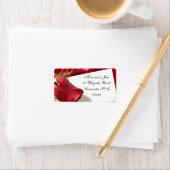 rood roos bruiloft adres label (Insitu)