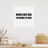 Rood roos gaat naar bed poster (Keuken)